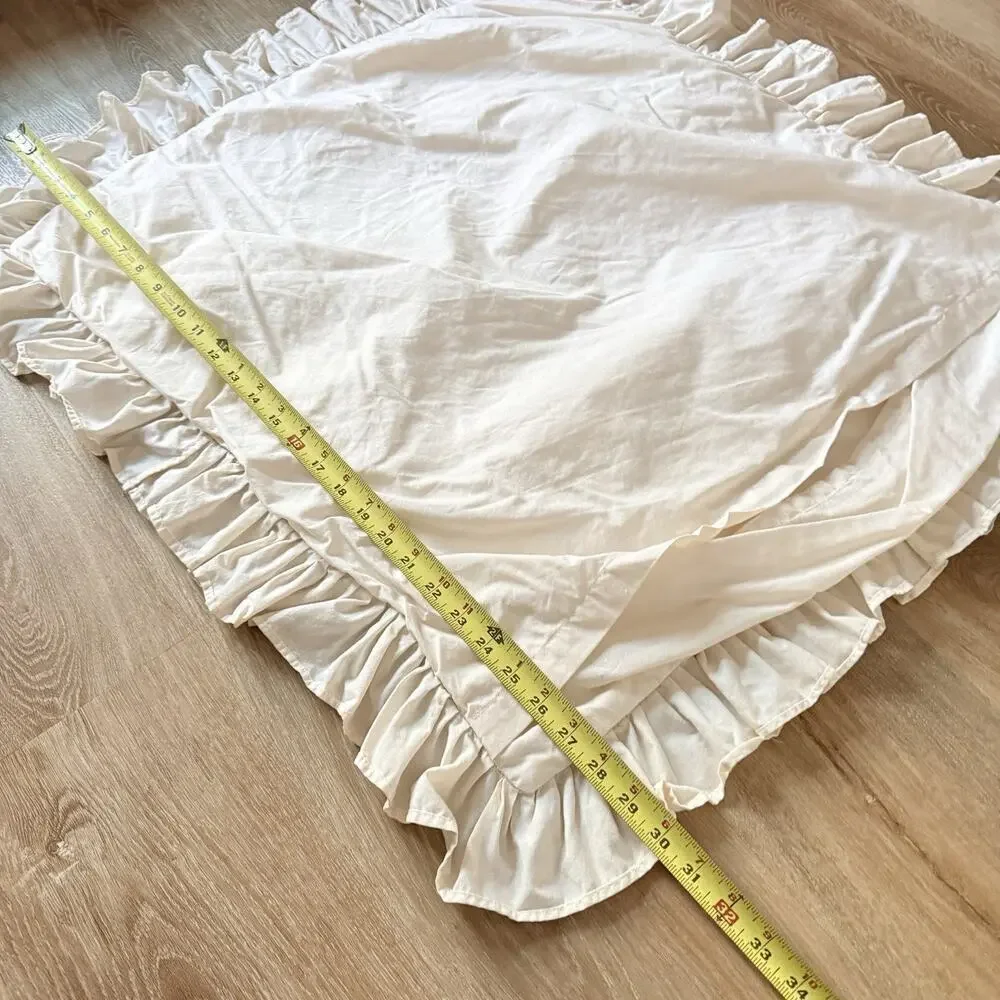 Pottery Barn Euro Sham Floral Embroidered Cream Boho French Country Cottage